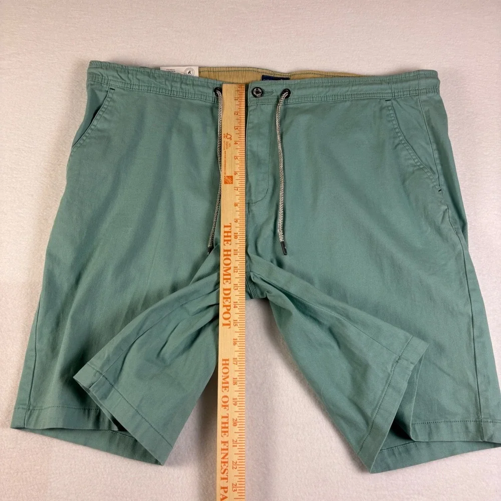 Caribbean Joe Mens Shorts Size 42 Seafoam Green Cotton Stretch Drawstring Casual